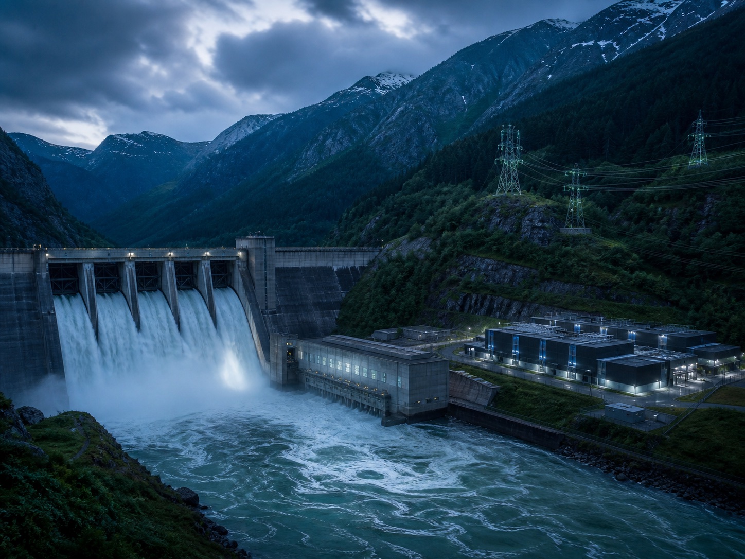 Hydroelectric infrastructure supporting data center operations